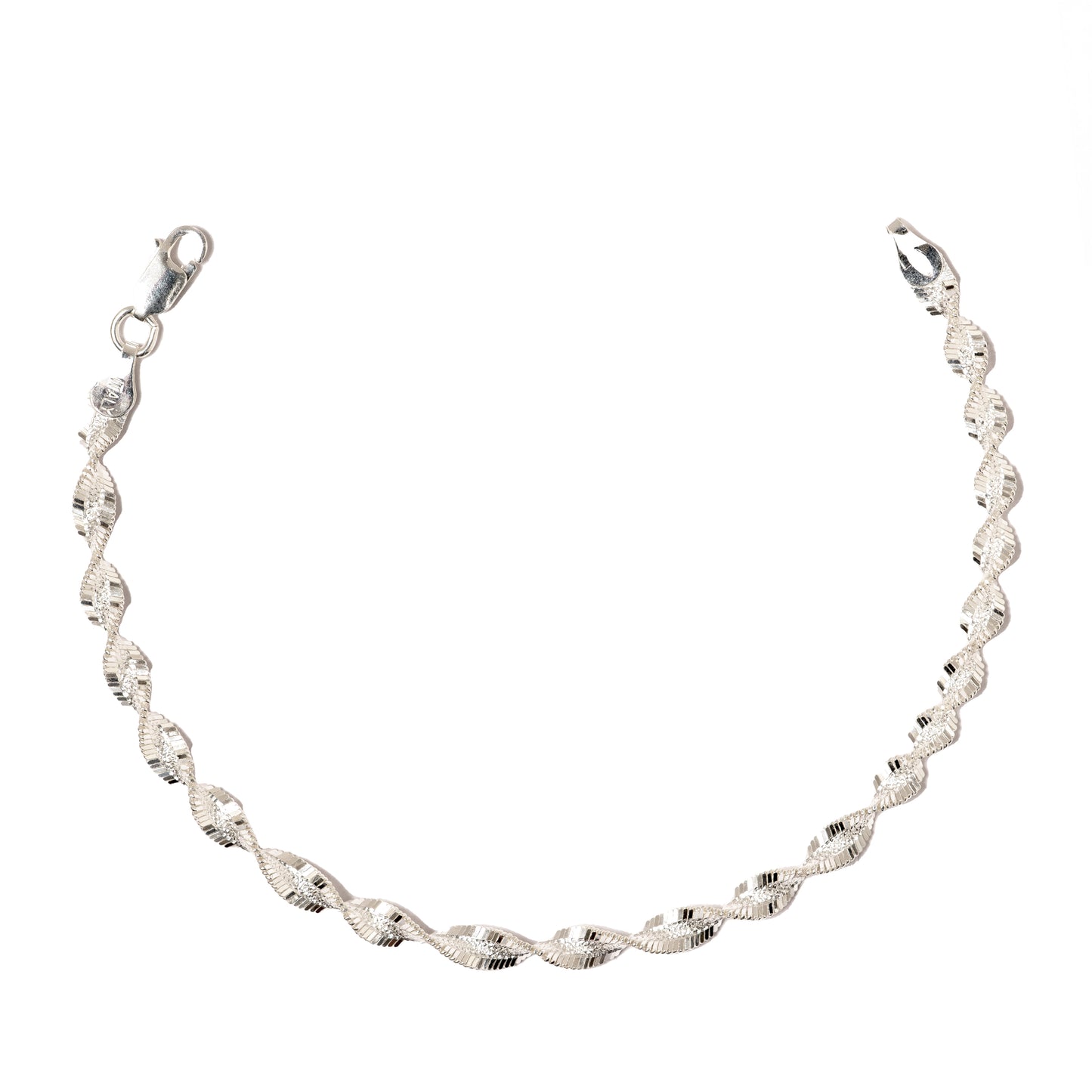 Italian Sterling Silver Singapore twist Bracelet