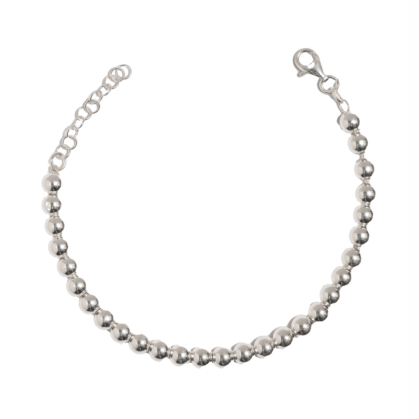 Italian Sterling Silver Beaded Bracelet