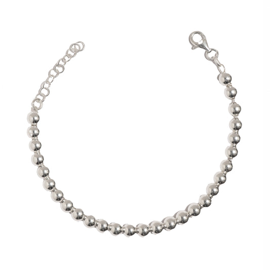 Italian Sterling Silver Beaded Bracelet
