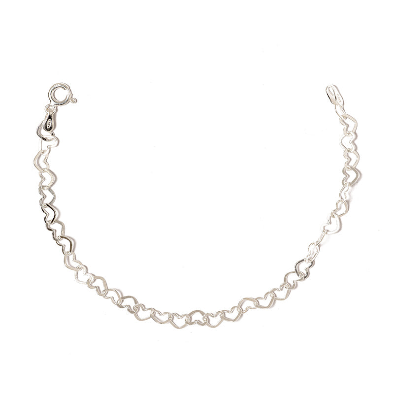 Italian Silver Sterling Heart Bracelet