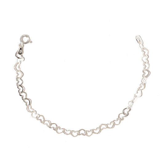 Italian Silver Sterling Heart Bracelet