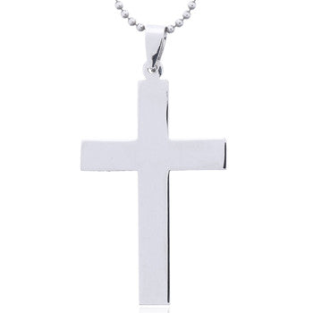 Generous Sized Simple Sterling Silver Cross Pendant
