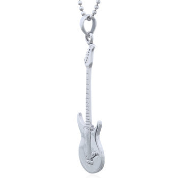 "Jam Session" Sterling Silver Detailed Guitar Pendant