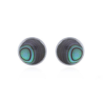 925 Sterling Silver Tiny Abalone Shell Stud Earrings