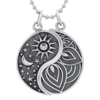 925 Sterling Silver Matching Couple Friendship Yin Yang Pendant