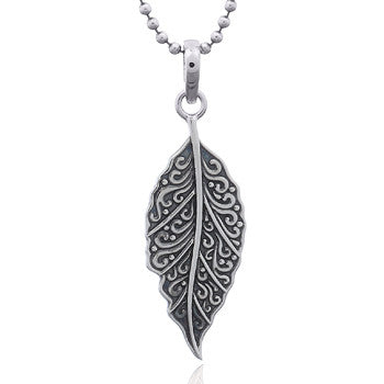 Antiqued Leaf Silver Oxidized Pendants