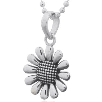 Oxidized Daisy flower 925 Silver Pendant