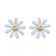925 Sterling Silver and Enamel Flower Stud Earrings