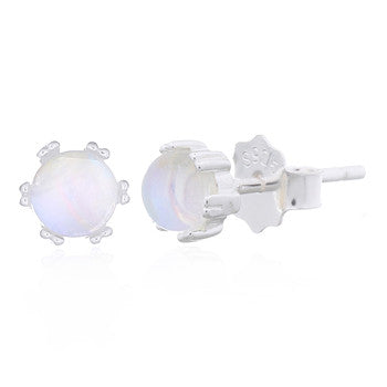 925 Sterling Silver Glass Stud Earrings