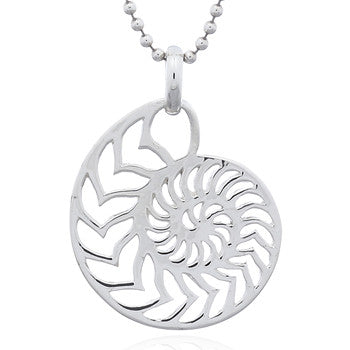 Sterling Silver Openwork Pendant Decorative Ammonite