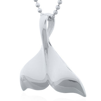 Large Whale Tail 925 Sterling Silver Pendant
